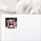 Étiquette Joyeux Noël Teddy Bear (En situation)