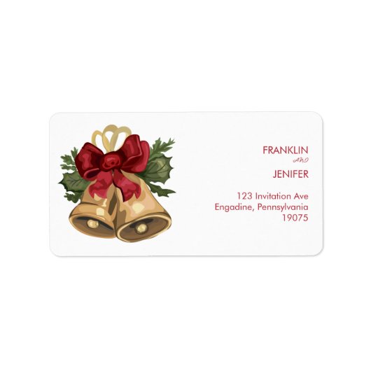 Étiquette Joyeux Noël | Typographie rouge (Devant)