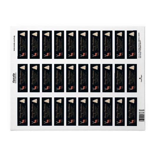 Étiquette Joyeux Noël | Vacances forestières enchantées (Feuille entière)