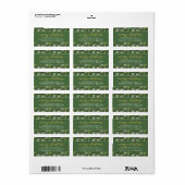 Étiquette Joyeux Noël Vert Or Élégant Adresse Script (Feuille entière)