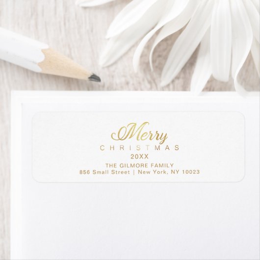 Étiquette Joyeux Noël Whimsical Typographie Script Citation (En situation)