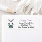 Étiquette Joyeux Pâques | Joli lapin de Pâques (En situation)