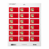 Étiquette Joyeux Père Noël Joyeux Noël Rouge (Feuille entière)