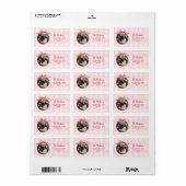 Étiquette Joyeux Pink & Red Whimsical Bow Joyeux Vacances (Feuille entière)