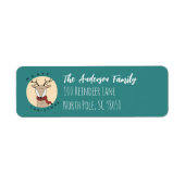 Étiquette Joyeux rennes de Noël avec Écharpe (Devant)