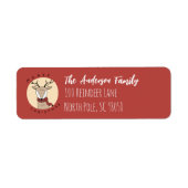 Étiquette Joyeux rennes de Noël avec Écharpe (Devant)