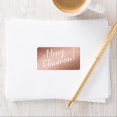 Étiquette Joyeux rose de Noël or minimal (En situation)