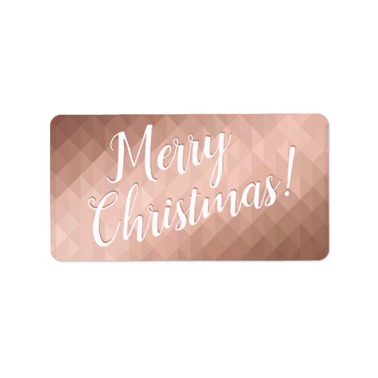 Étiquette Joyeux rose de Noël or minimal (Devant)
