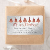 Étiquette Joyeux Rose de Noël Pink Gold Silver Adresse (En situation)