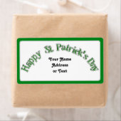 Étiquette Joyeux Saint-Patricks Day Courbé Texte Image (En situation)