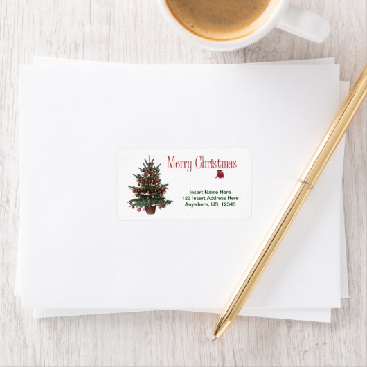 Étiquette Joyeux sapin de Noël (En situation)