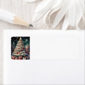 Étiquette Joyeux sapin de Noël (En situation)