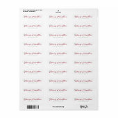 Étiquette Joyeux script de Noël avec design pin & baies (Feuille entière)