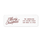 Étiquette Joyeux script de Noël rétro moderne | Monogram Onl (Devant)