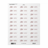 Étiquette Joyeux script de Noël rétro moderne | Monogram Onl (Feuille entière)