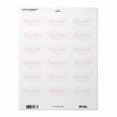 Étiquette Joyeux script de Pâques rose blanc Adresse de reto (Feuille entière)