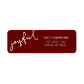 Étiquette Joyeux Script Holiday Adresse de retour (Devant)