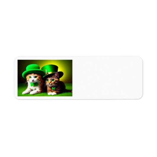 Étiquette Joyeux St. Patrick's Day Cats (Devant)