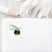 Étiquette Joyeux St. Patrick's Day Pot of Gold et Rainbow (En situation)