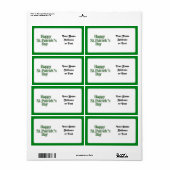 Étiquette Joyeux texte de la Saint Patrick (Feuille entière)