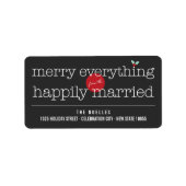 Étiquette Joyeux Tout De L'Adresse Heureusement Mariée (Devant)