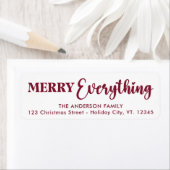 Étiquette Joyeux Tout Heureux Toujours Rouge Moderne Élégant (En situation)