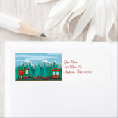 Étiquette Joyeux train de Noël (En situation)