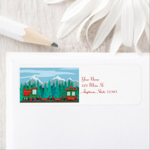 Étiquette Joyeux train de Noël