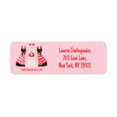 Étiquette Joyeux Valentines Day Chiens Dobermann (Devant)