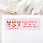 Étiquette Joyeux Valentines Day Pembroke Welsh Corgi Chiens (En situation)