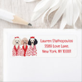 Étiquette Joyeux Valentines Jour Chiens de caniche standard (En situation)