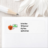 Étiquette Joyeux visage de Citrouille d'Halloween (En situation)