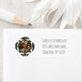 Étiquette Joyeux Yorkshire Terrier Chiens de Noël (En situation)