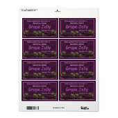 Étiquette Jumeaux de raisins pour Jam ou Jelly Jars (Feuille entière)