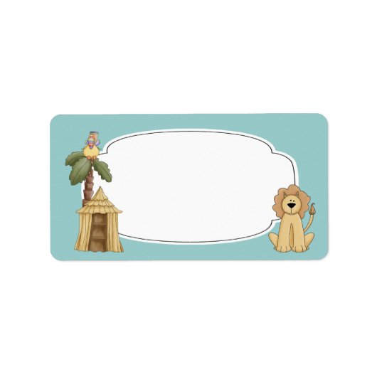 Étiquette Jungle Safari Animaux (Devant)