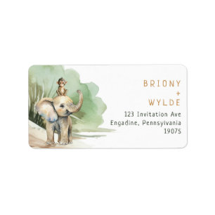 Étiquette Jungle Safari Baby shower RSVP Adresse de retour