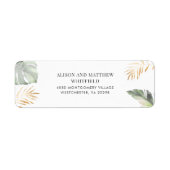 Étiquette Jungle Safari Giraffe Palms Feuilles Retour Adress (Devant)