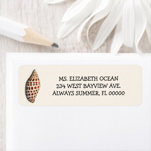 Étiquette Junonia Seashell Cream Adresse de retour personnal (En situation)