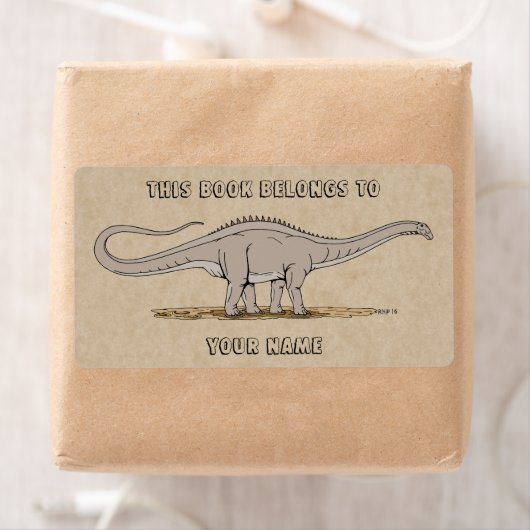 Étiquette Jurassic Dinosaur Apatosaurus Plaque d'accueil (En situation)