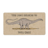 Étiquette Jurassic Dinosaur Apatosaurus Plaque d'accueil (Devant)