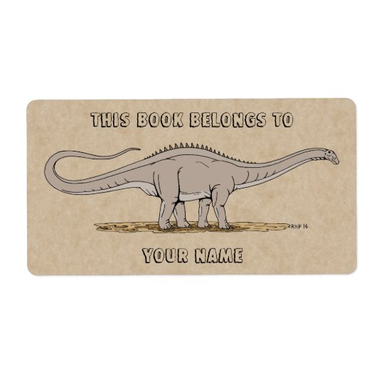 Étiquette Jurassic Dinosaur Apatosaurus Plaque d'accueil (Devant)