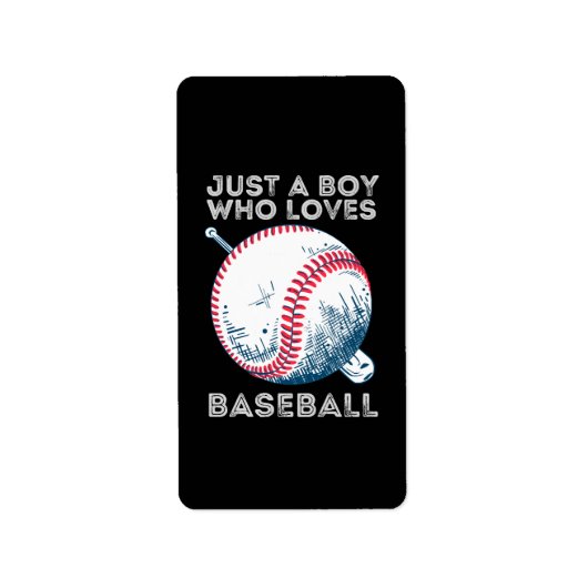 Étiquette Juste un garçon qui aime le baseball (Devant)