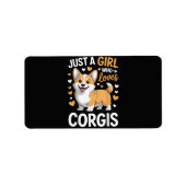 Étiquette Juste Une Fille Qui Aime Les Corgis (Devant)