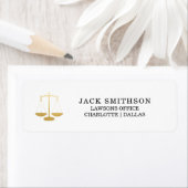 Étiquette Justice Scales Gold Foil Attorney (En situation)