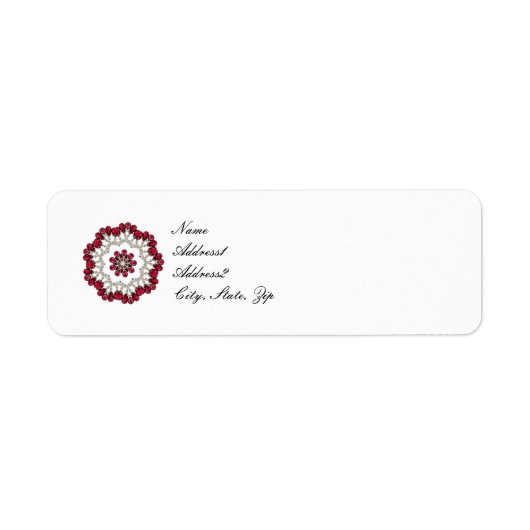 Étiquette Kaléidoscope de diamants et de rubis (Devant)