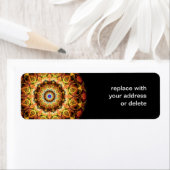 Étiquette Kaléidoscope en verre brûlé ocre (En situation)