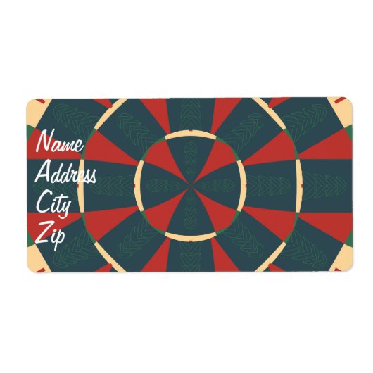 Étiquette Kaléidoscope mandalaïque (Devant)