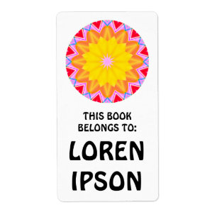 Étiquette Kaleidoscopic - Plaque de livre