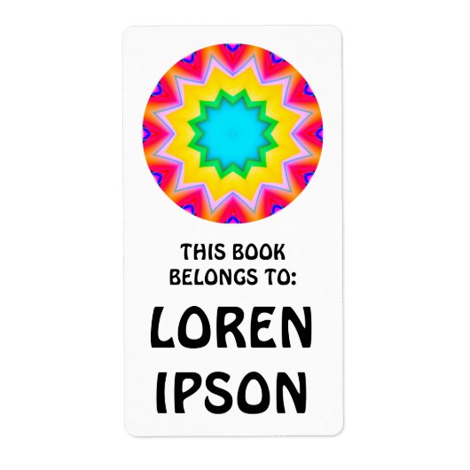 Étiquette Kaleidoscopic - Plaque de livre (Devant)