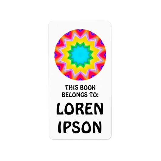Étiquette Kaleidoscopic - Plaque de livre (Devant)